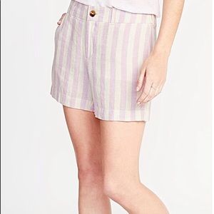 NWT Old Navy Linen blend striped shorts size 12